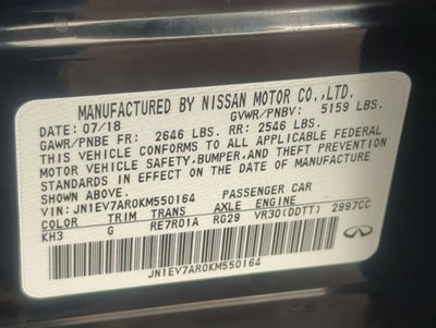 2019 INFINITI Q50 3.0t LUXE