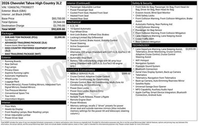 2026 Chevrolet Tahoe High Country
