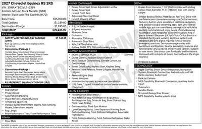 2027 Chevrolet Equinox AWD RS
