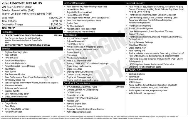 2026 Chevrolet Trax ACTIV