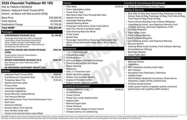 2026 Chevrolet Trailblazer RS