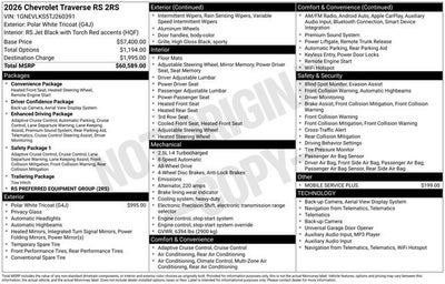 2026 Chevrolet Traverse RS