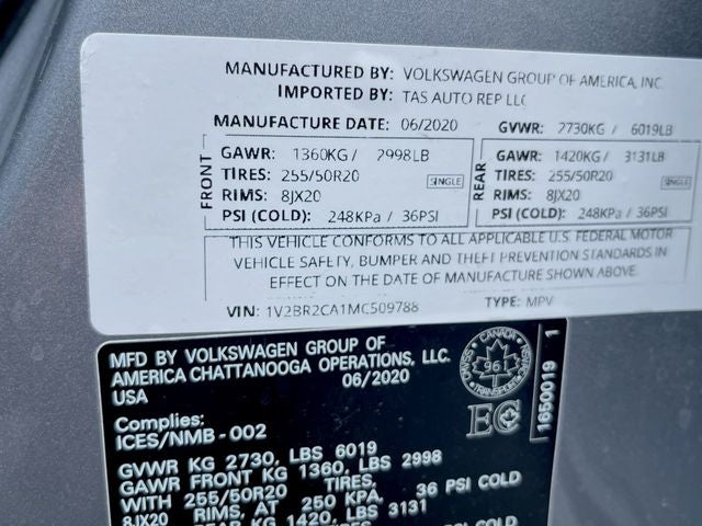 2021 Volkswagen Atlas 3.6L V6 SEL