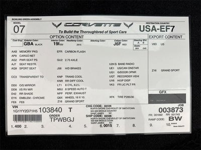 2017 Chevrolet Corvette Grand Sport Grand Sport 2LT